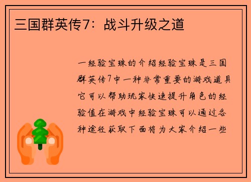 三国群英传7：战斗升级之道